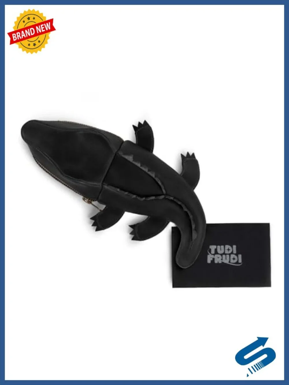 Crocodile-Shaped Leather Pencil Pouch Coin Purse Alligator Clutch